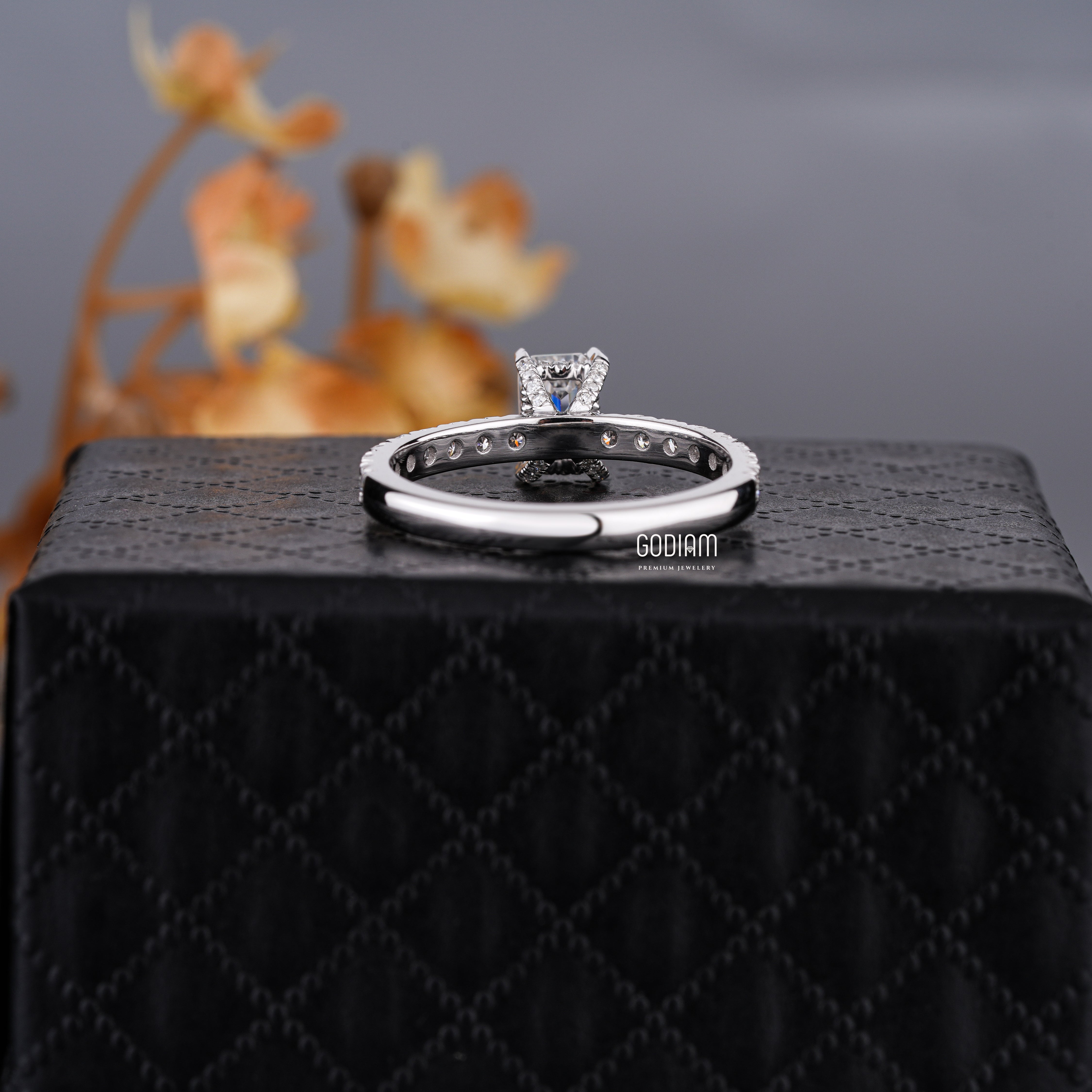 Emerald-Cut Radiance Silver Engagement Ring