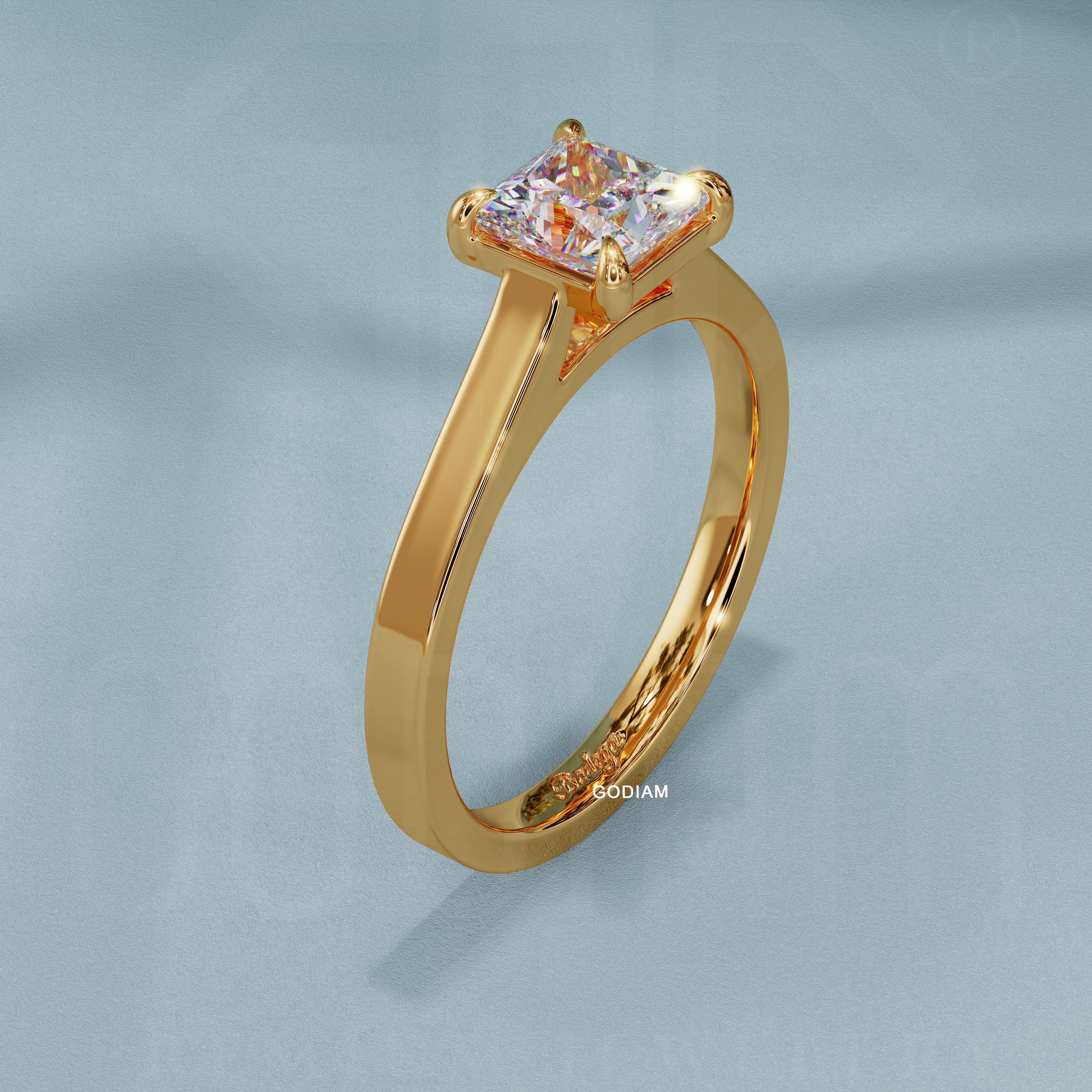 Regal Edge Solitaire Ring