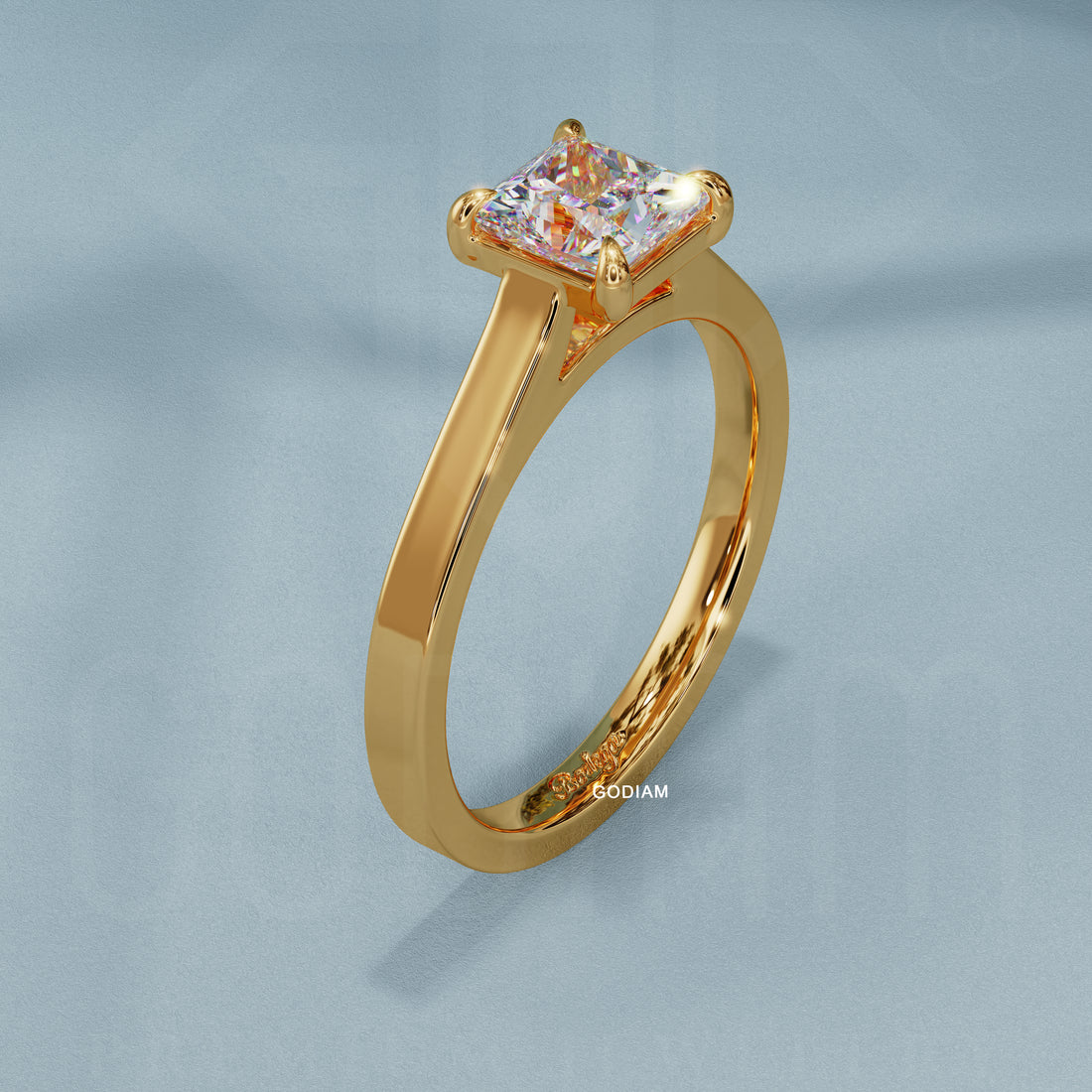 Regal Edge Solitaire Ring