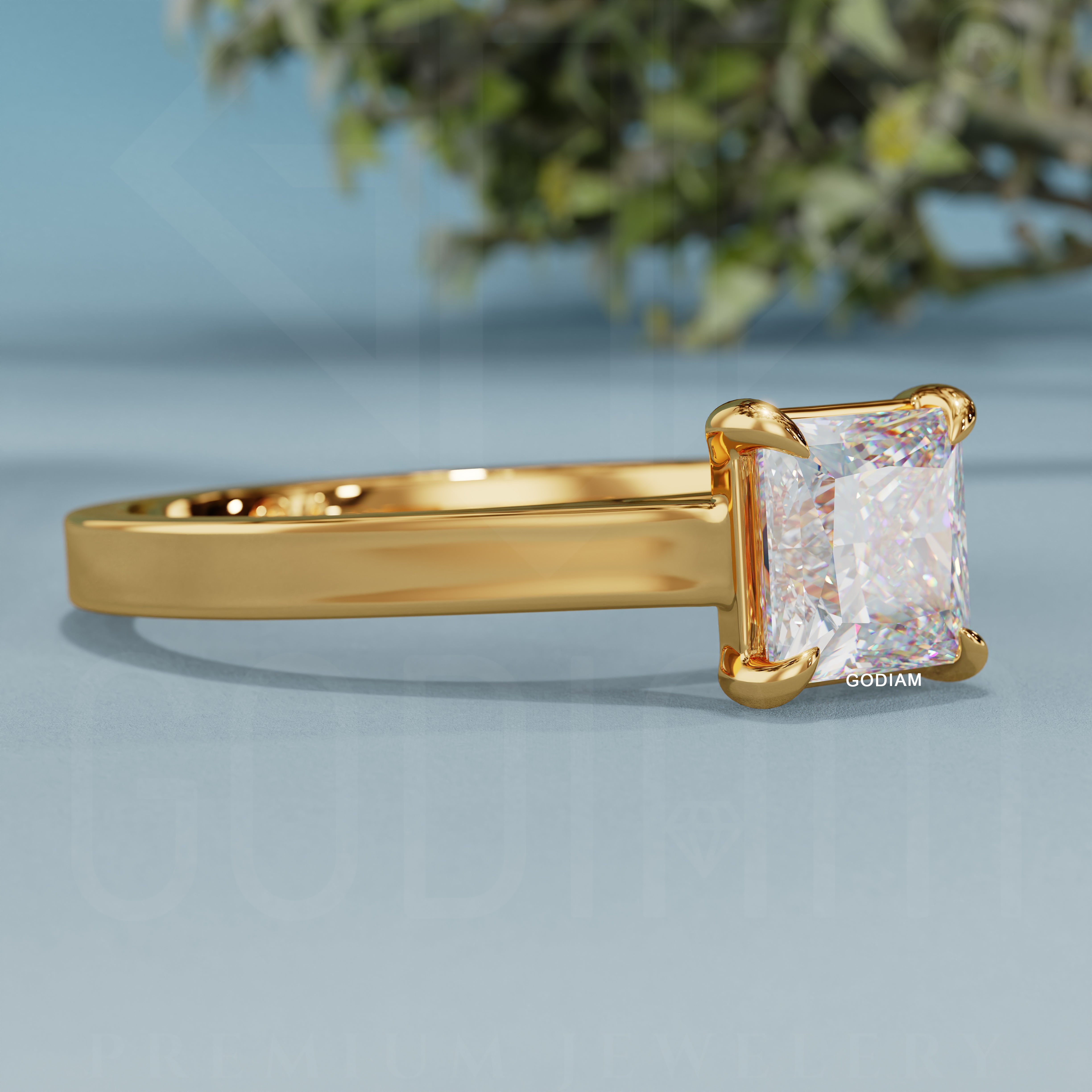 Regal Edge Solitaire Ring