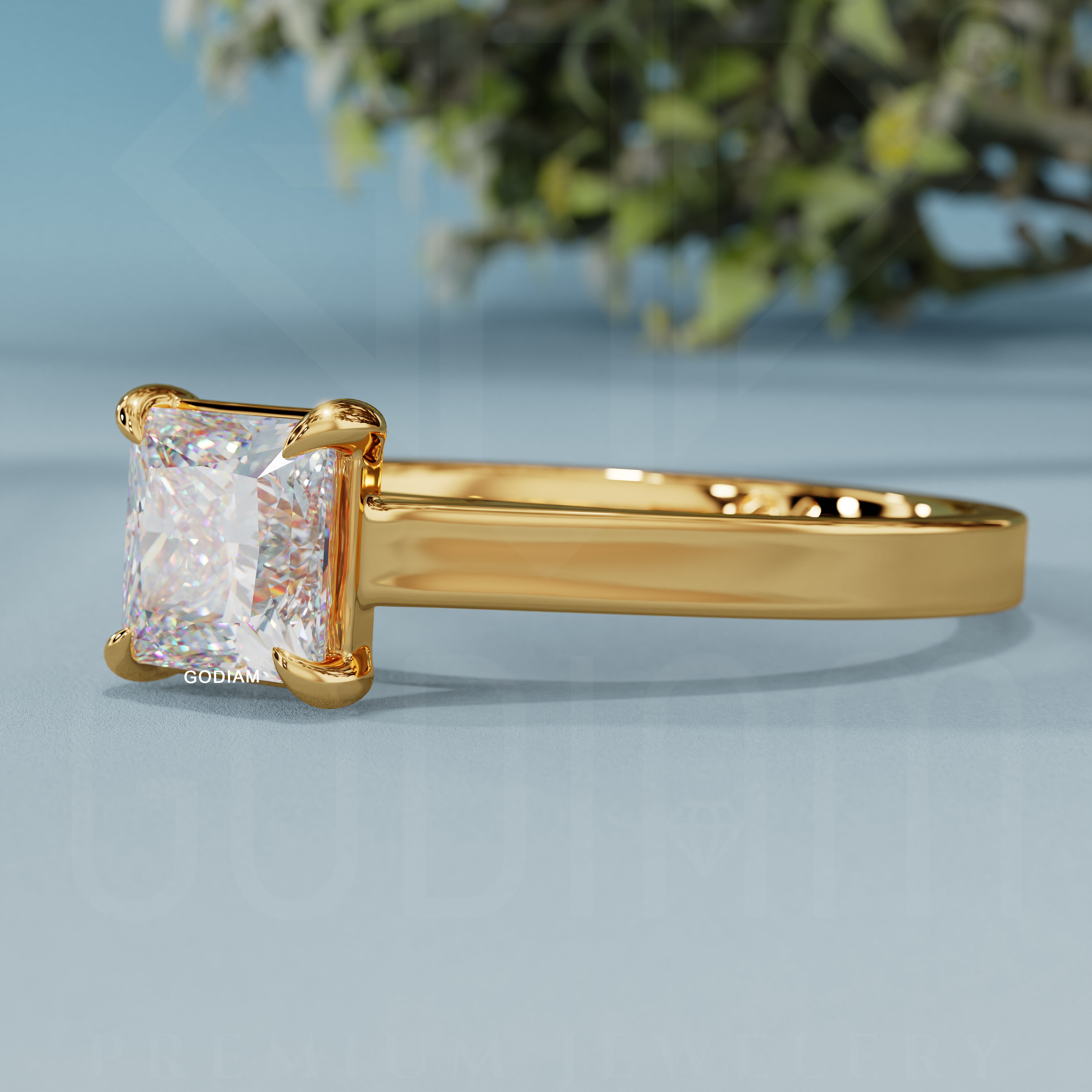 Regal Edge Solitaire Ring