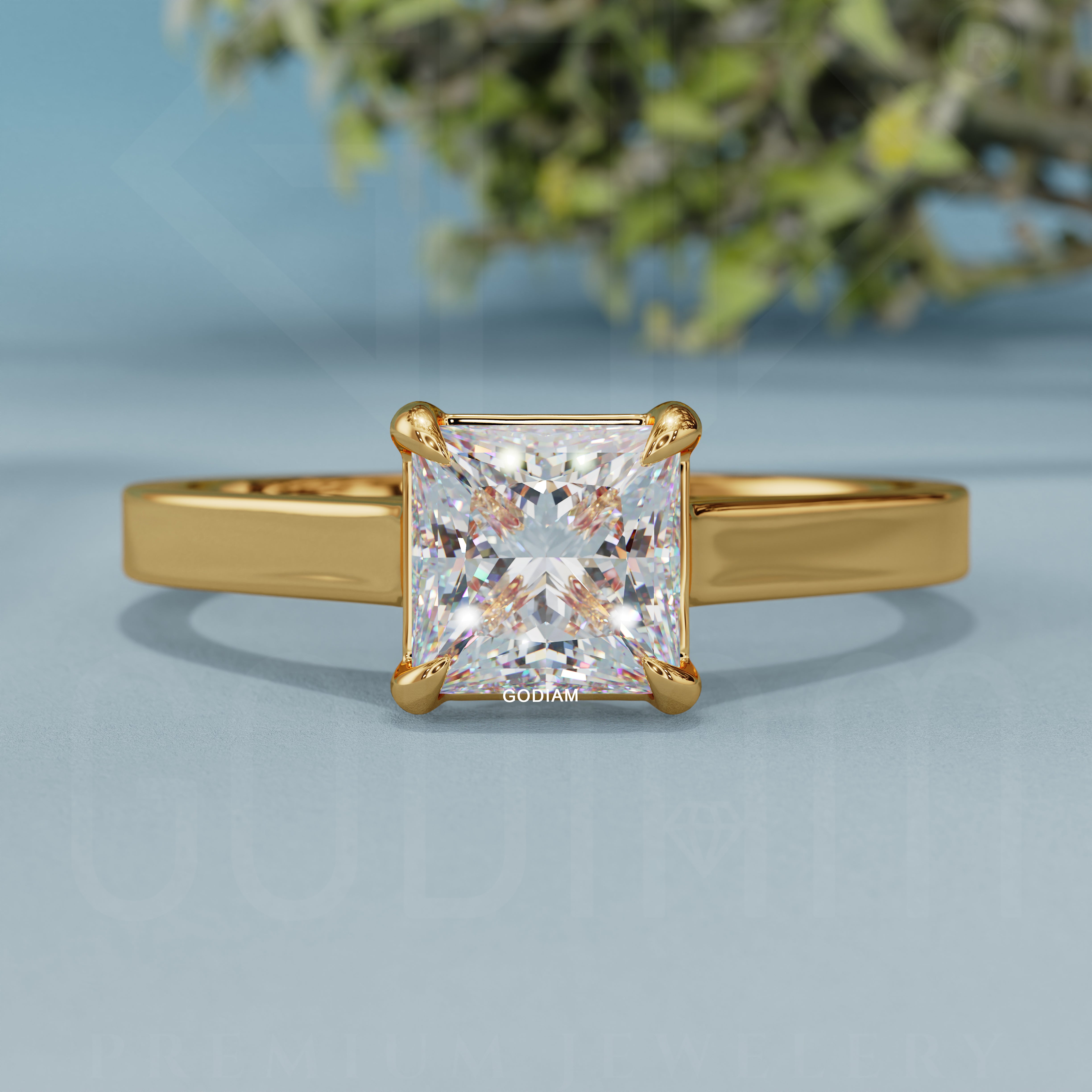 Regal Edge Solitaire Ring