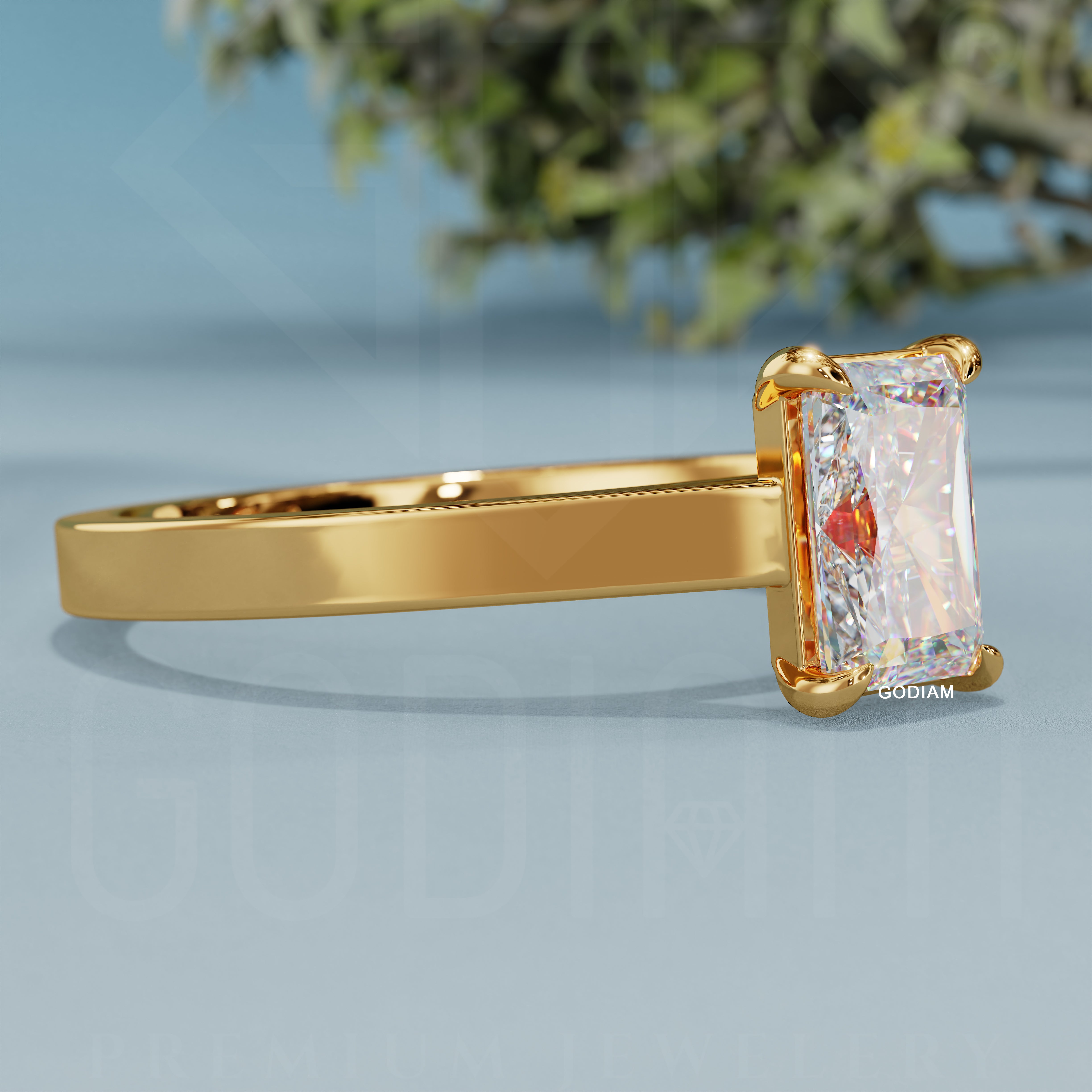 SunFlare Solitaire Ring