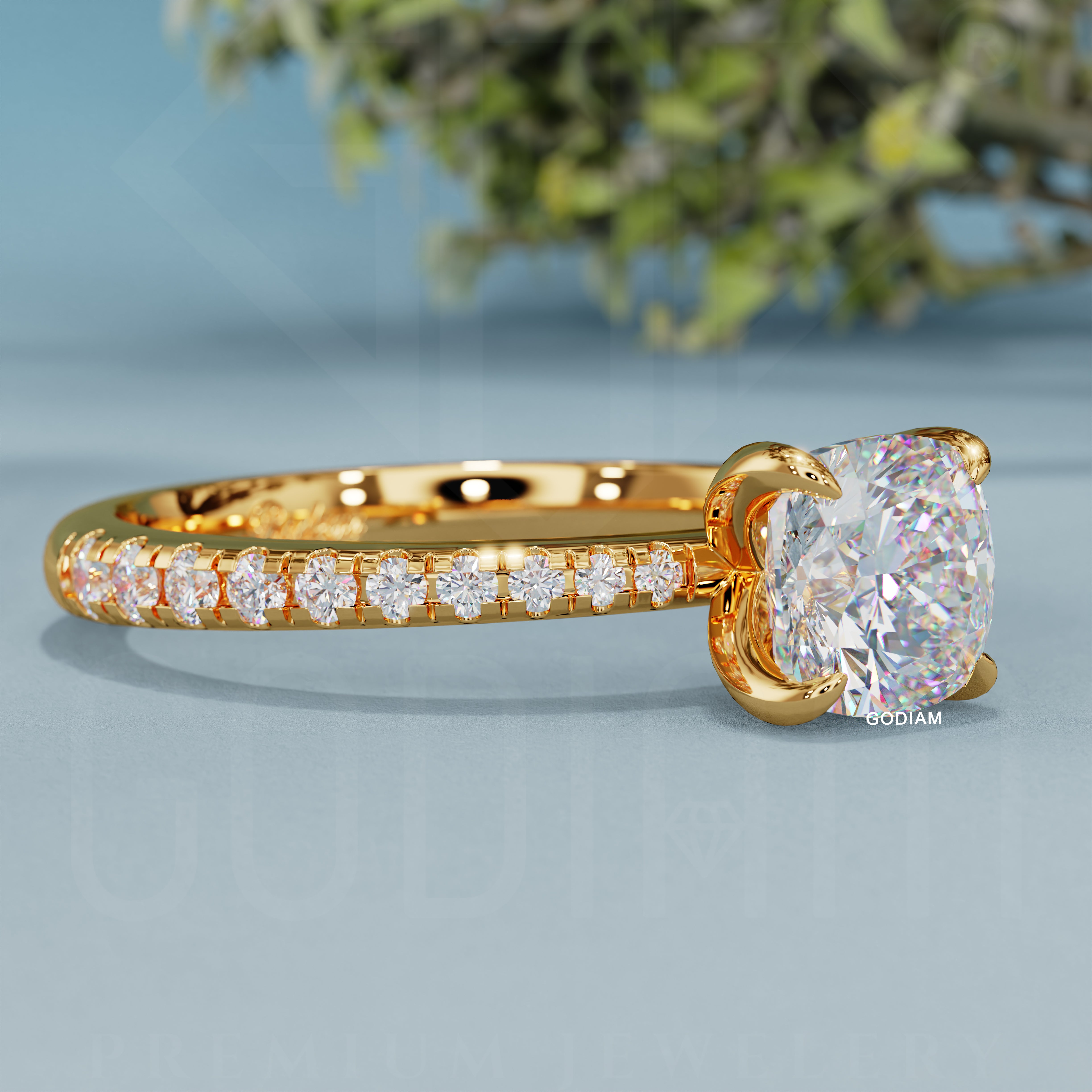 Velvet Glow Cushion Ring