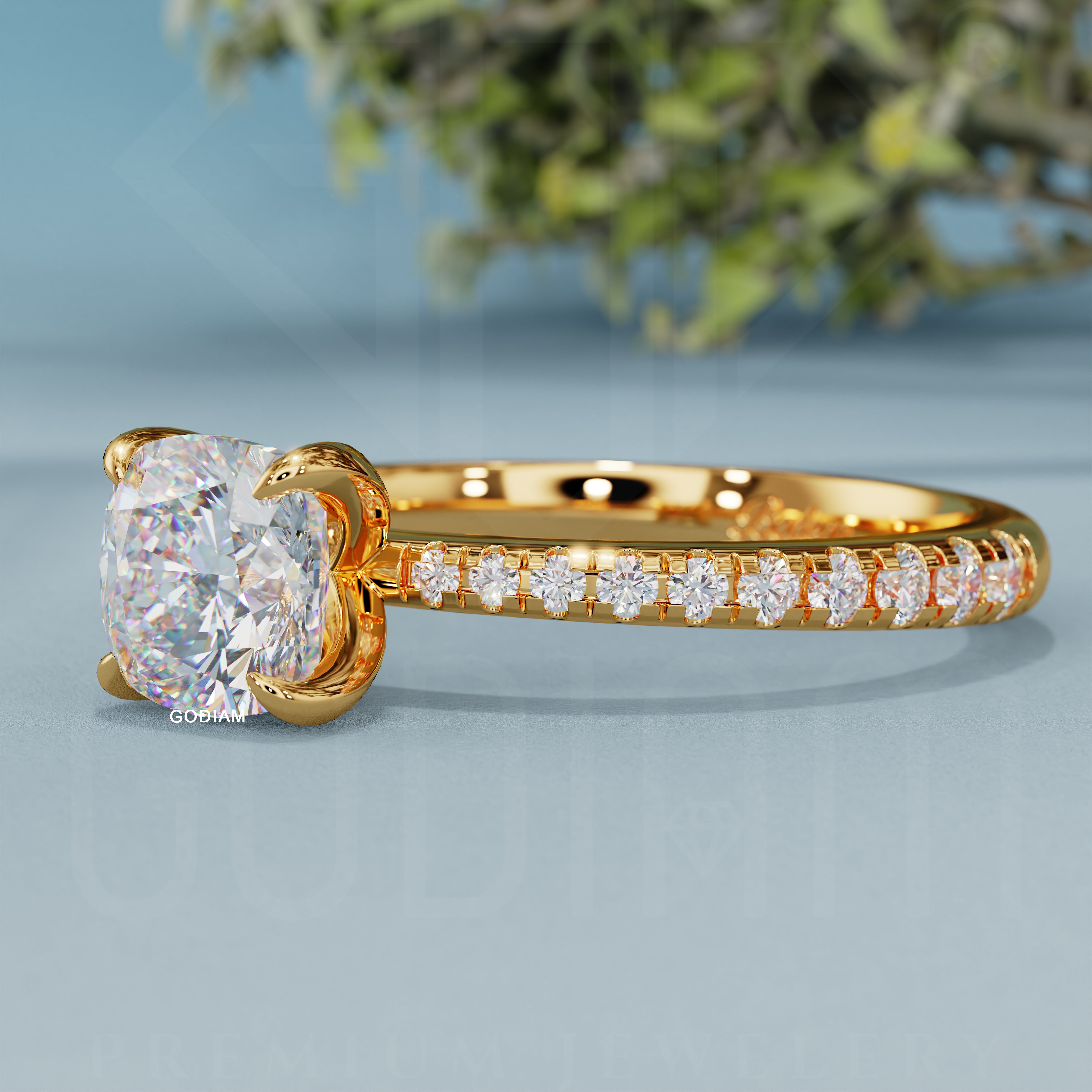 Velvet Glow Cushion Ring