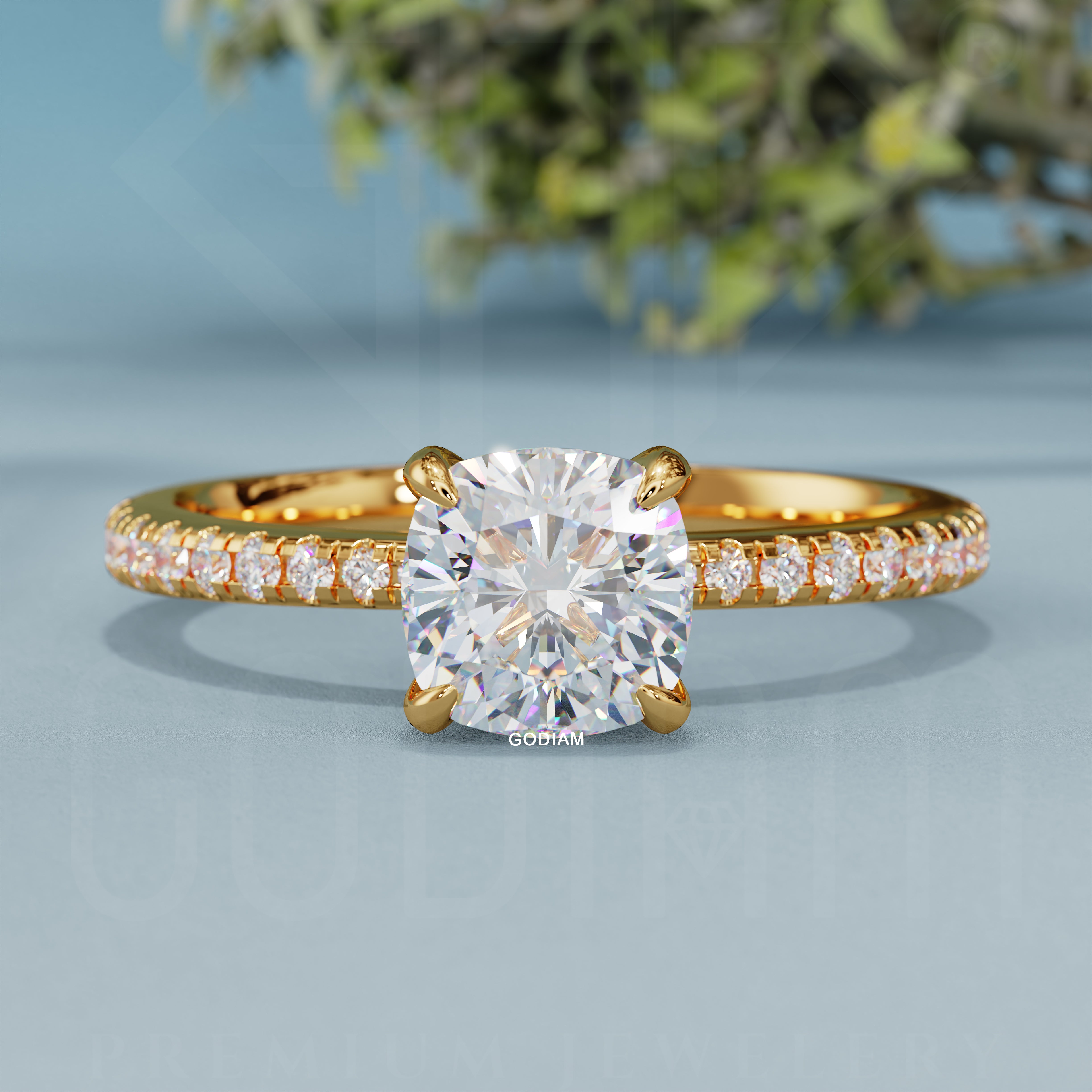 Velvet Glow Cushion Ring